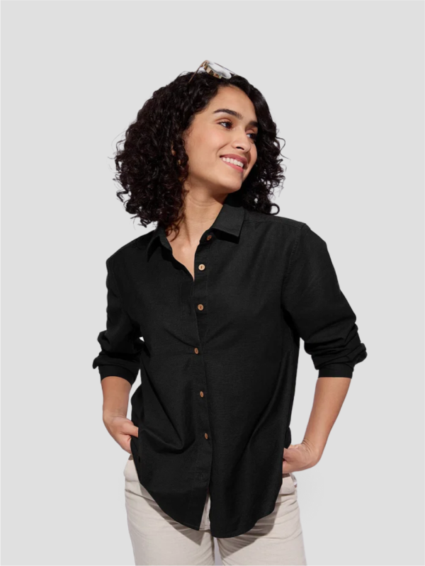 Cotton Linen: Black Shirt